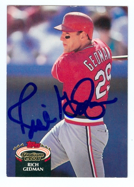 rich-gedman-autographed-baseball-card-st-louis-cardinals-1992-tsc-58