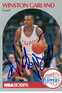 Winston Garland autographed Basketball Card (Los Angeles Clippers) 1990