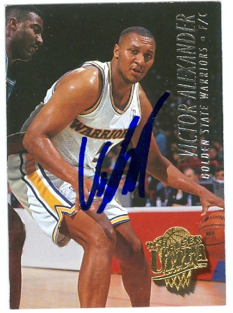 Victor Alexander autographed Basketball Card (Golden State Warriors
