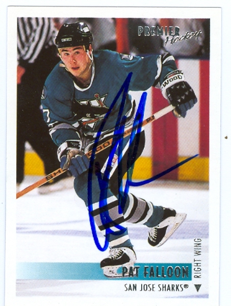 Pat Falloon Autographed Hockey Card (san Jose Sharks) 1995 Premier #521