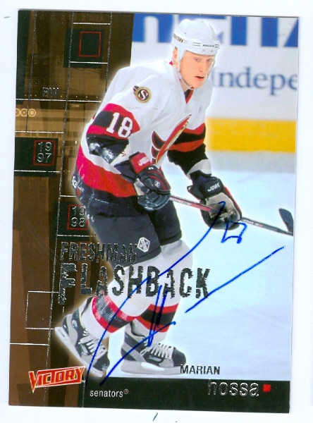 Marian Hossa Autographed Hockey Card (ottawa Senators) 2003 Ud Victory 