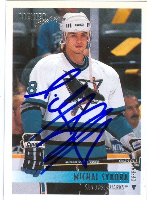 Michal Sykora Autographed Hockey Card (San Jose Sharks) 1995 Premier #362